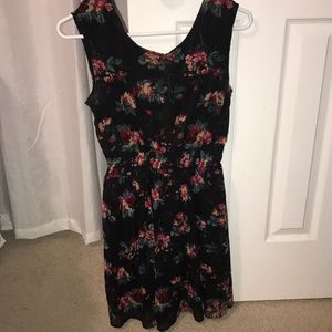 Black Floral Mini Dress